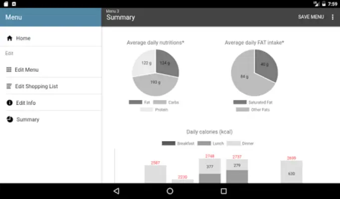 EasyMenu Balanced Meal Planner android App screenshot 0