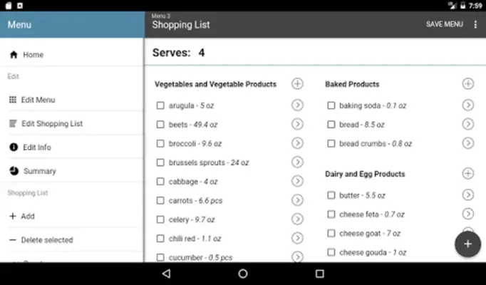 EasyMenu Balanced Meal Planner android App screenshot 1